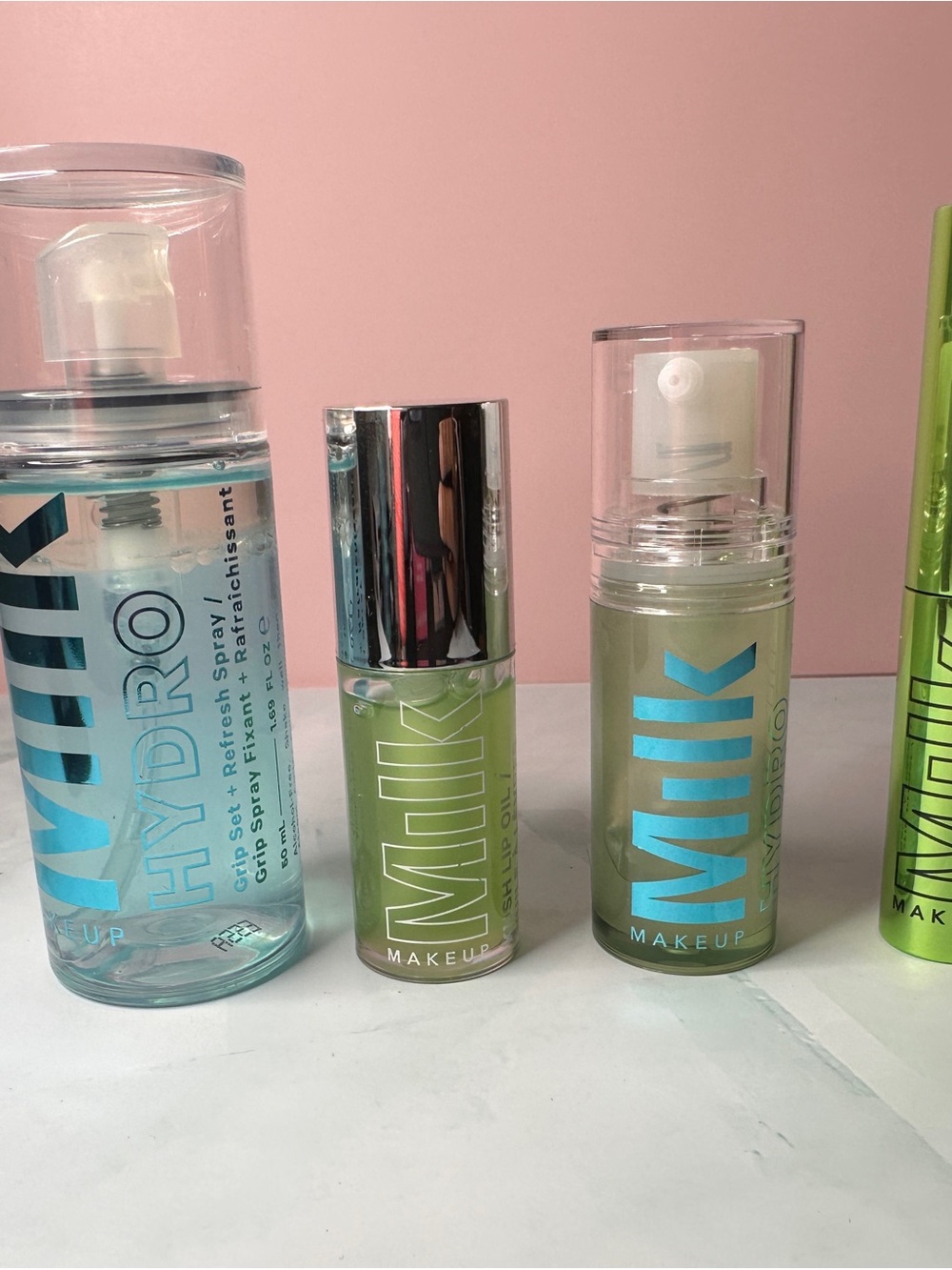 MILK Makeup Hydrating Primer ,setting spray,mascara and lip oil